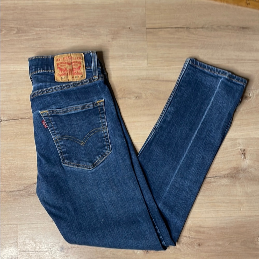 Levi's 511 Blue Denim Jeans. Distinctive Wear/Fading.‎ Size 30x30. GUC.